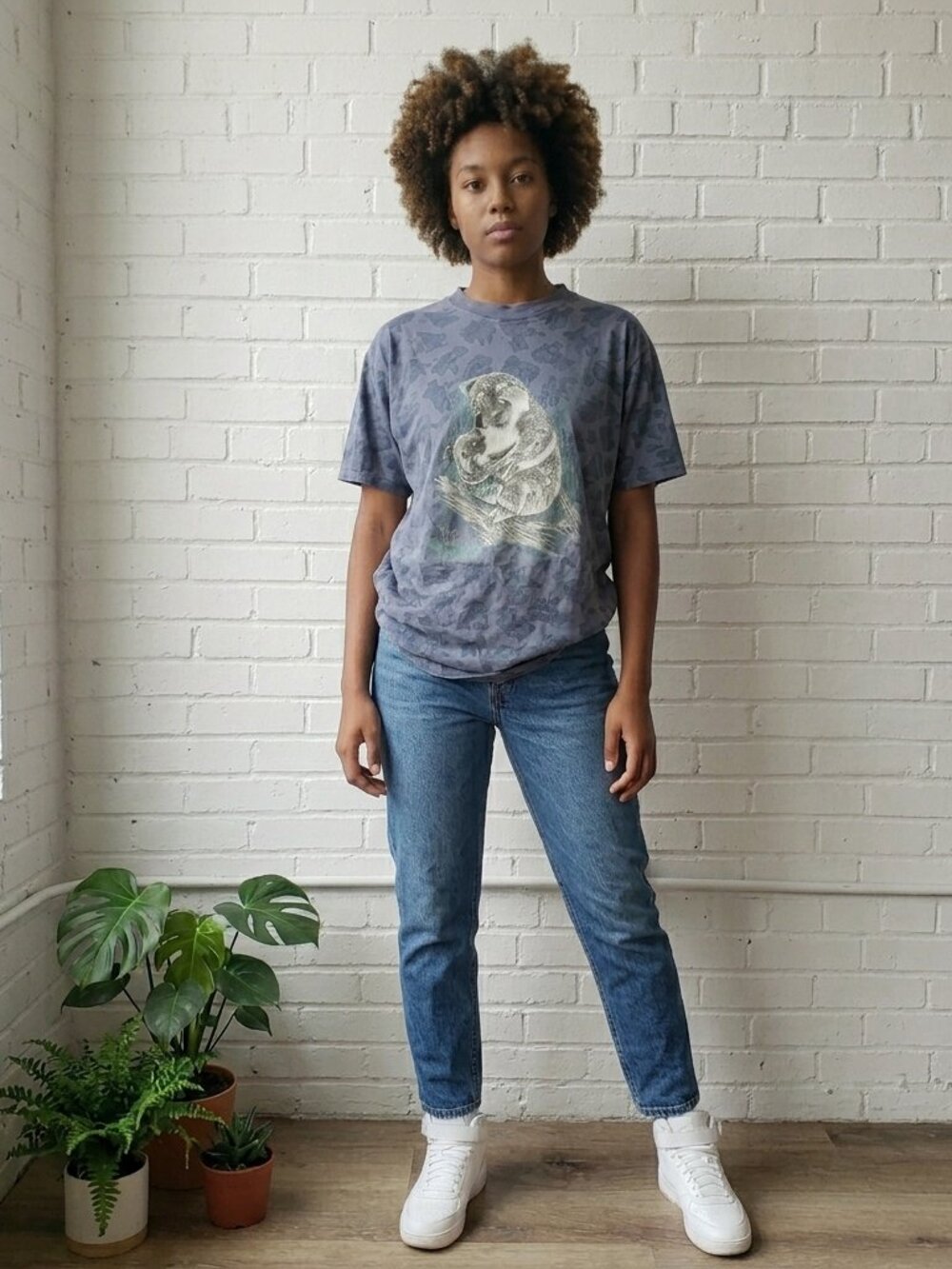 Vintage boxy women's blue Australia Koala graphic tshirt sz XL, Aussie Themes